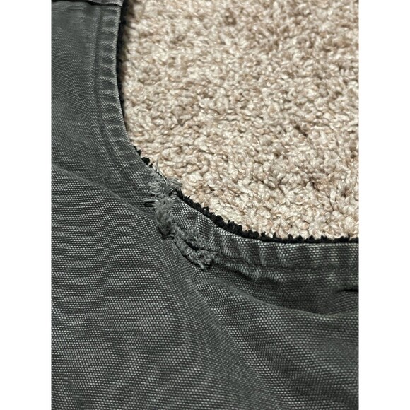VTG Carhartt Canvas Sherpa Lined Full Zip Vest Moss Black Men’s 3XL Distressed - Picture 11 of 12